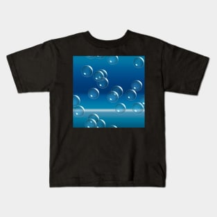 Blue bubbles on ocean horizon Kids T-Shirt